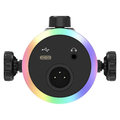 RGB Dynamic Gaming Microphone XLR/USB Interface for PC Streaming Podcast Recording Style 1 V1263-JX-7074-2