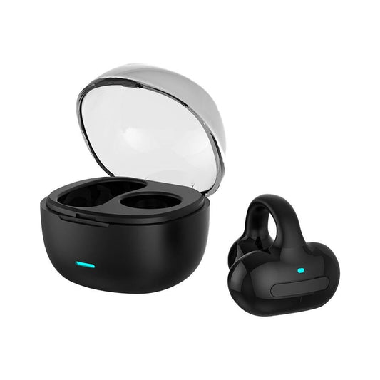 MG8 Wireless Bluetooth 5.2 Single Earphone Ear-clip Headphones TWS Sports Earbuds with Charging Case Black V1263-JX-7075-1