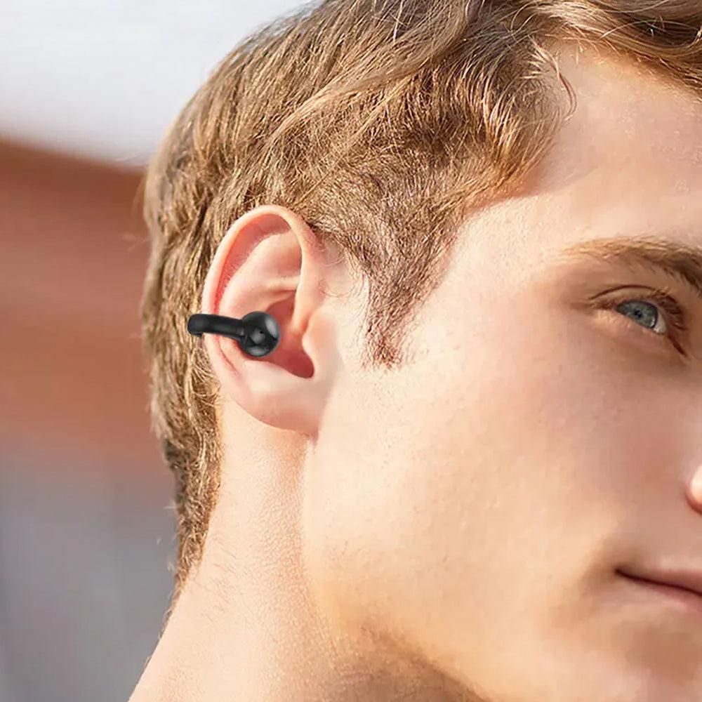 MG8 Wireless Bluetooth 5.2 Single Earphone Ear-clip Headphones TWS Sports Earbuds with Charging Case Black V1263-JX-7075-1