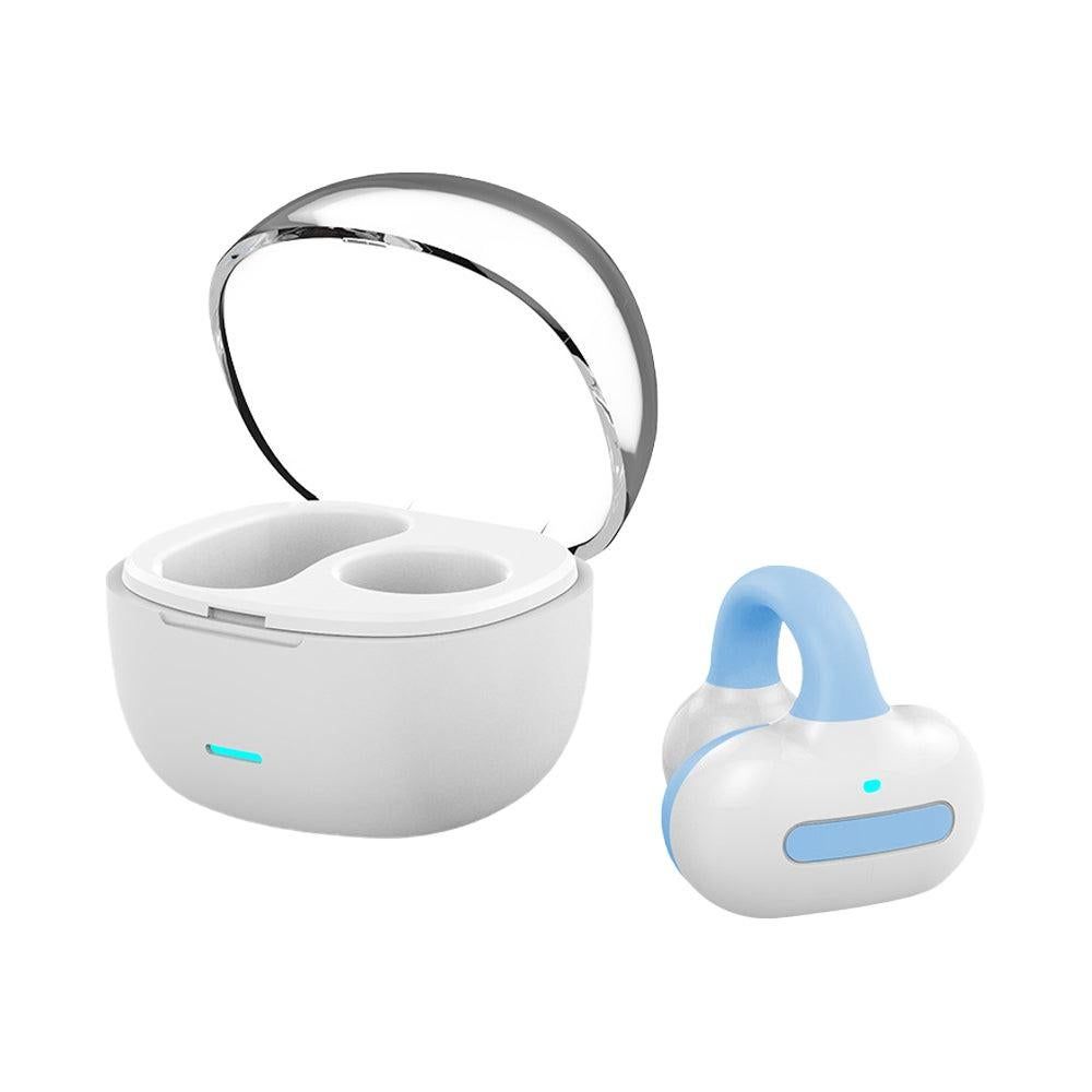 MG8 Wireless Bluetooth 5.2 Single Earphone Ear-clip Headphones TWS Sports Earbuds with Charging Case Blue V1263-JX-7075-2