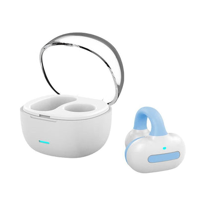 MG8 Wireless Bluetooth 5.2 Single Earphone Ear-clip Headphones TWS Sports Earbuds with Charging Case Blue V1263-JX-7075-2