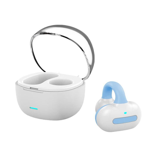 MG8 Wireless Bluetooth 5.2 Single Earphone Ear-clip Headphones TWS Sports Earbuds with Charging Case Blue V1263-JX-7075-2