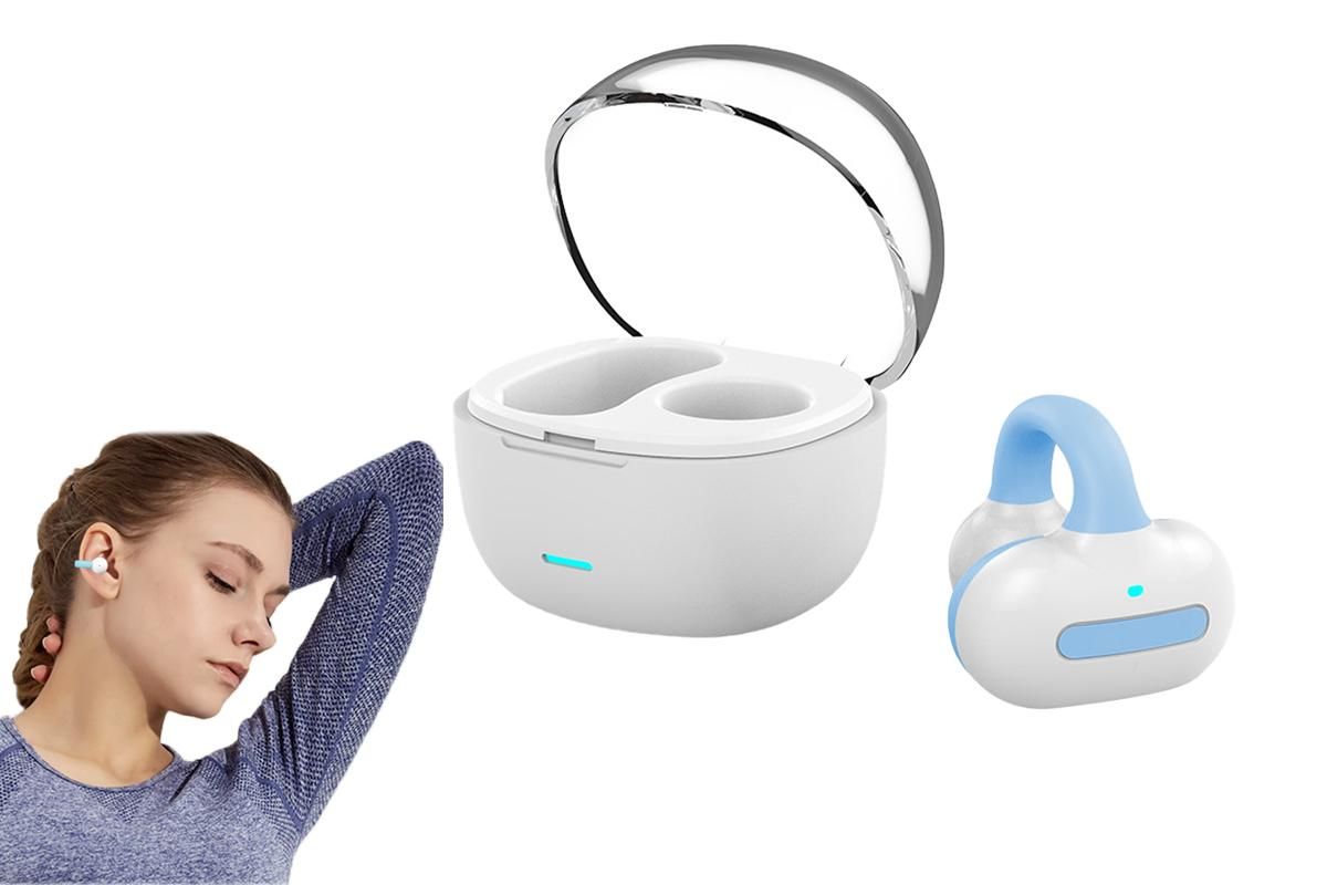 MG8 Wireless Bluetooth 5.2 Single Earphone Ear-clip Headphones TWS Sports Earbuds with Charging Case Blue V1263-JX-7075-2
