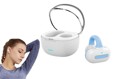 MG8 Wireless Bluetooth 5.2 Single Earphone Ear-clip Headphones TWS Sports Earbuds with Charging Case Blue V1263-JX-7075-2