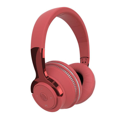 Foldable Wireless Bluetooth Stereo Over Ear Headphone Headworn Headset Red V1263-JX-7076-1