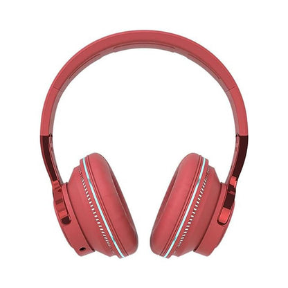 Foldable Wireless Bluetooth Stereo Over Ear Headphone Headworn Headset Red V1263-JX-7076-1