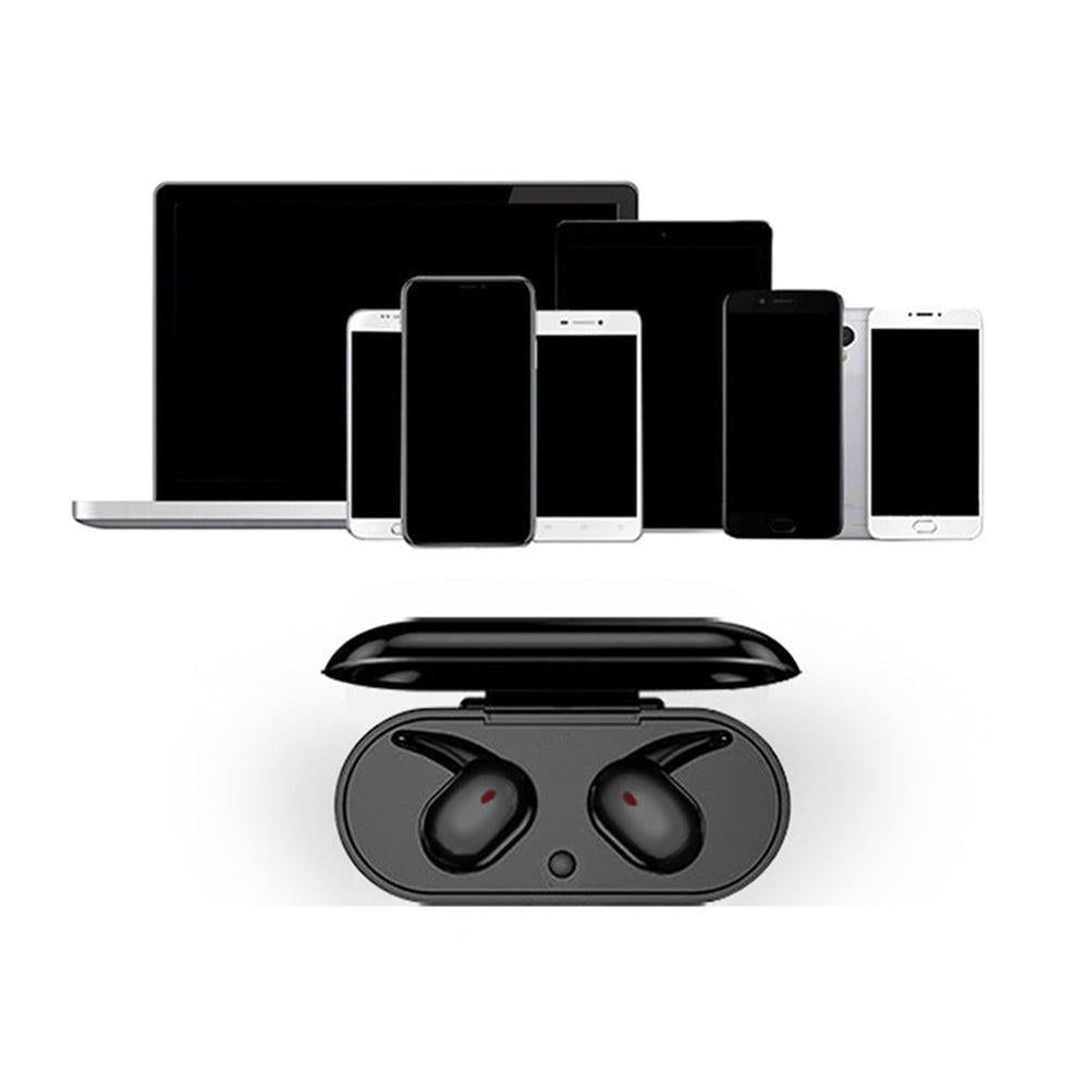 Bluetooth 5.0 Wireless Headphones TWS Earphones In Earbuds With Charging Case Black V1263-JX-7078