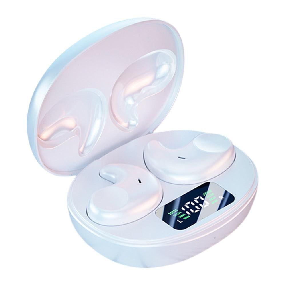 Invisible Wireless Earbuds with Bluetooth 5.3 Headphones for Sports Fitness Workout White V1263-JX-7079