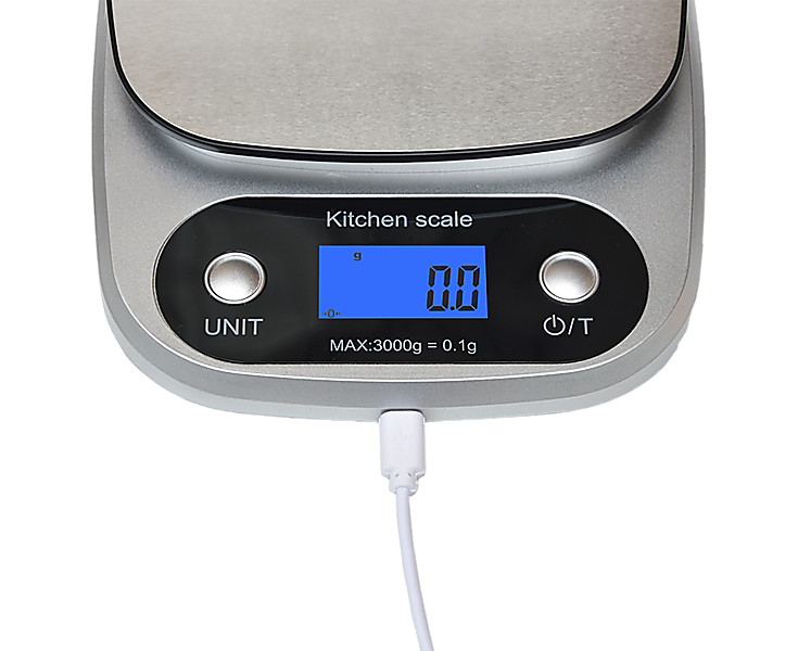 0.1g High Precision Kitchen Scale Rechargable Food Scale Digital 3KG One Size V1263-JX-708