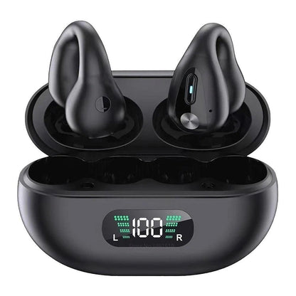 Bone Conduction Wireless Bluetooth Earphones Ear Clip Style Sport Headphones Black V1263-JX-7081