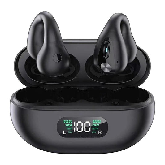 Bone Conduction Wireless Bluetooth Earphones Ear Clip Style Sport Headphones Black V1263-JX-7081