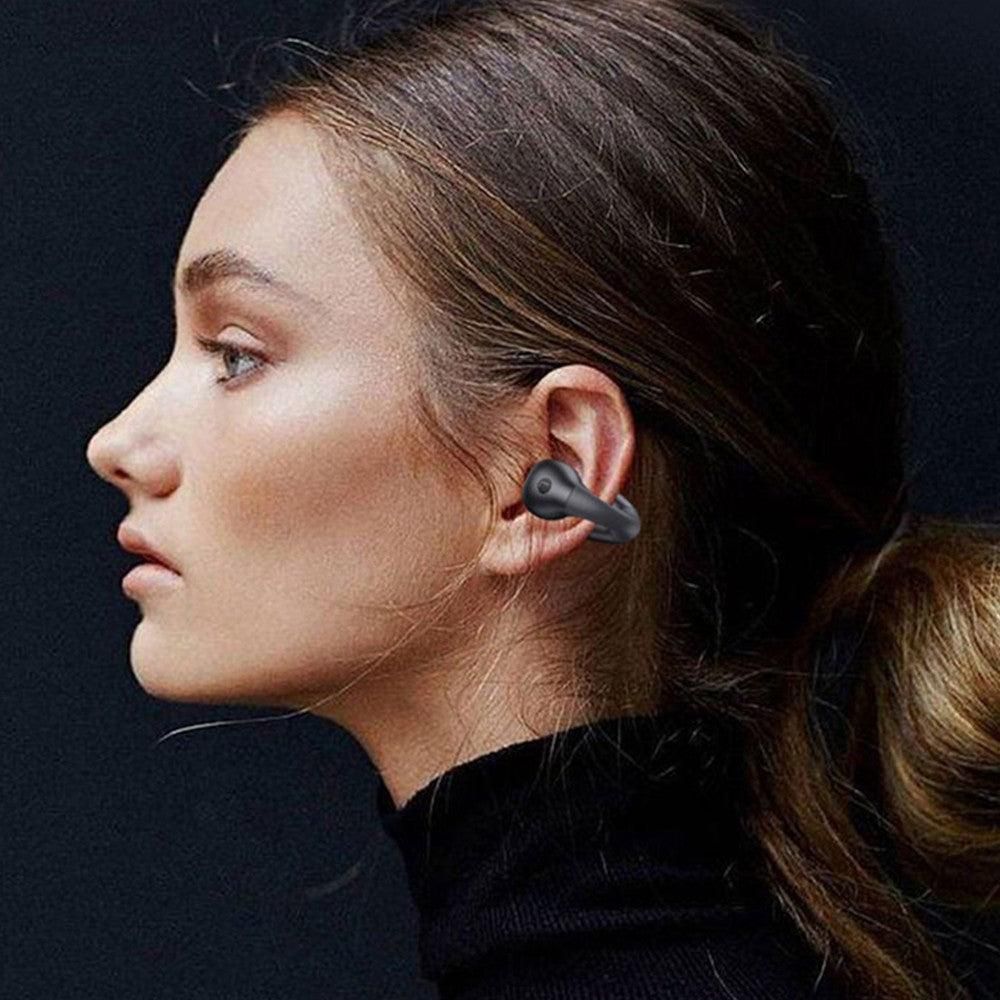 Bone Conduction Wireless Bluetooth Earphones Ear Clip Style Sport Headphones Black V1263-JX-7081