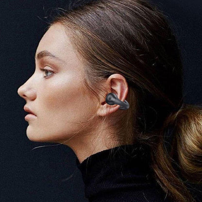 Bone Conduction Wireless Bluetooth Earphones Ear Clip Style Sport Headphones Black V1263-JX-7081