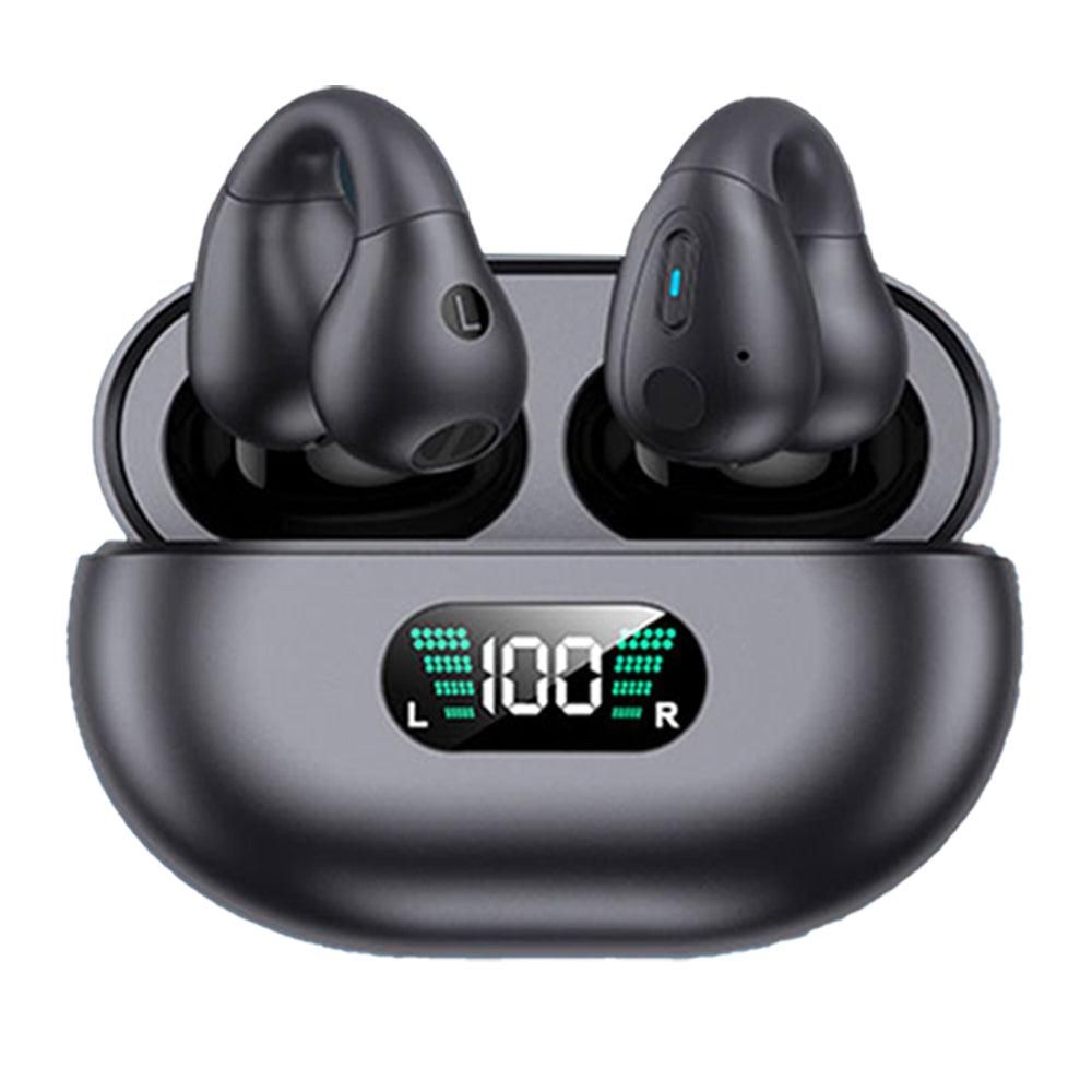 Bone Conduction Wireless Bluetooth Earphones Ear Clip Style Sport Headphones Black V1263-JX-7081