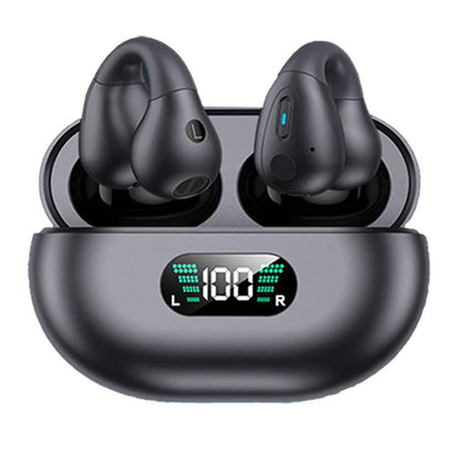 Bone Conduction Wireless Bluetooth Earphones Ear Clip Style Sport Headphones Black V1263-JX-7081