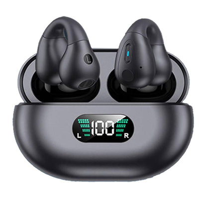 Bone Conduction Wireless Bluetooth Earphones Ear Clip Style Sport Headphones Black V1263-JX-7081