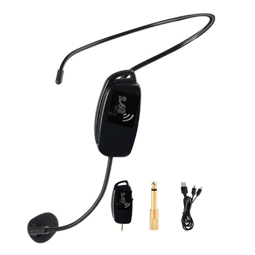 2-in-1 Wireless Microphone Headset 2.4G Hands-Free Mic V1263-JX-7082