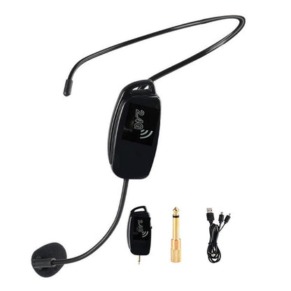 2-in-1 Wireless Microphone Headset 2.4G Hands-Free Mic V1263-JX-7082