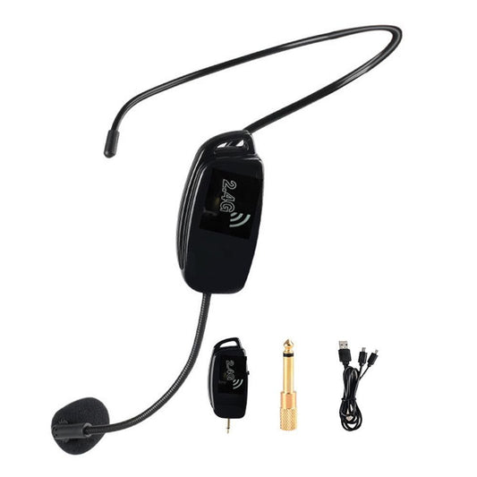2-in-1 Wireless Microphone Headset 2.4G Hands-Free Mic V1263-JX-7082