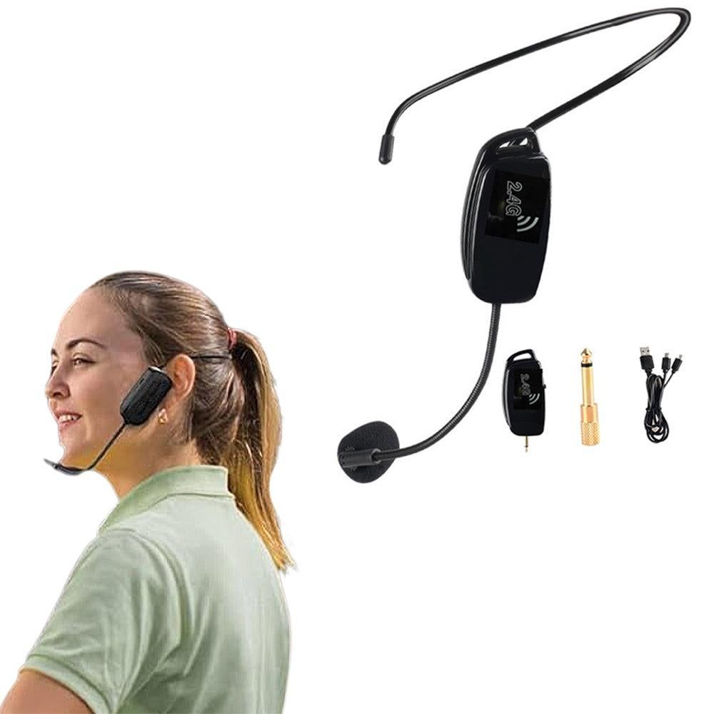 2-in-1 Wireless Microphone Headset 2.4G Hands-Free Mic V1263-JX-7082