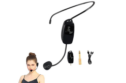 2-in-1 Wireless Microphone Headset 2.4G Hands-Free Mic V1263-JX-7082