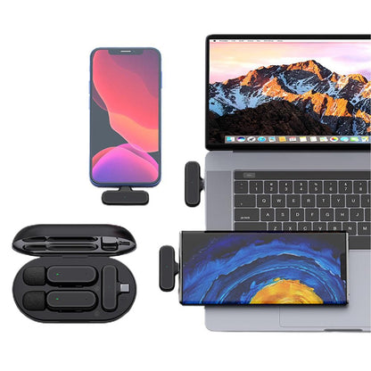 Wireless Lapel Microphone Lavalier Mics with Charging Case for Type-C Interface V1263-JX-7086
