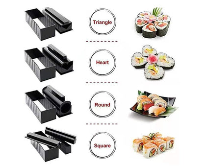 10Pcs DIY Sushi Making Kit Roll Sushi Maker Rice Roll Mold Kitchen Sushi Tools V1263-JX-709