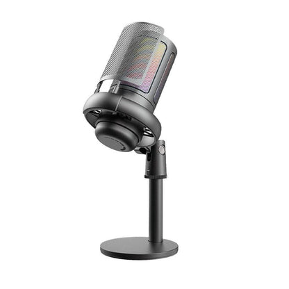 USB Condenser Microphone Gaming Mic with RGB Light for PC Gaming Live Recording Streaming Black V1263-JX-7090