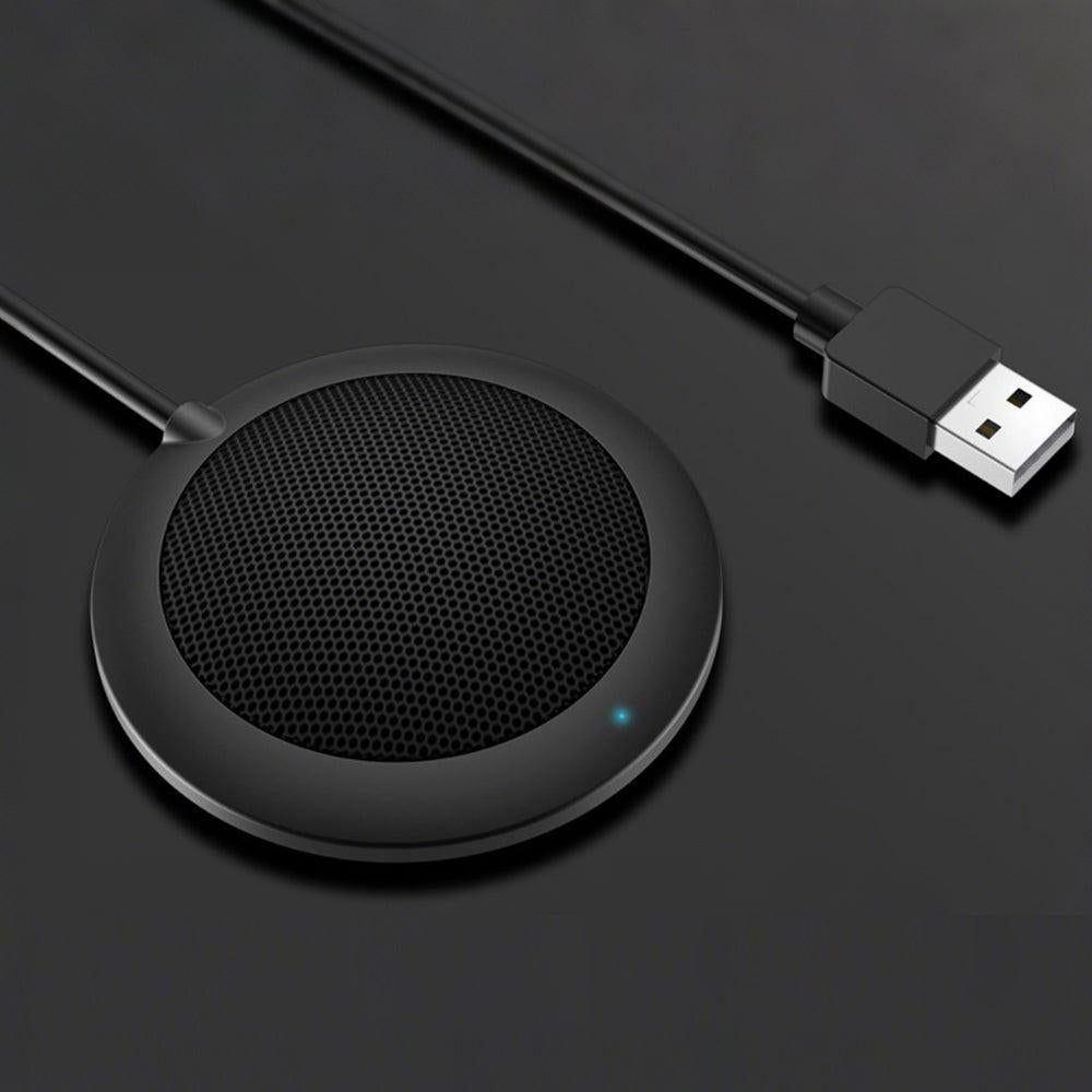 Plug and Play USB Conference Microphone Computer Desktop Mic with LED Indicator V1263-JX-7091