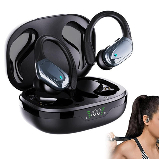 Wireless Earbuds Sports Bluetooth Headphones IPX5 Waterproof Earphones for Workout Running Black V1263-JX-7095