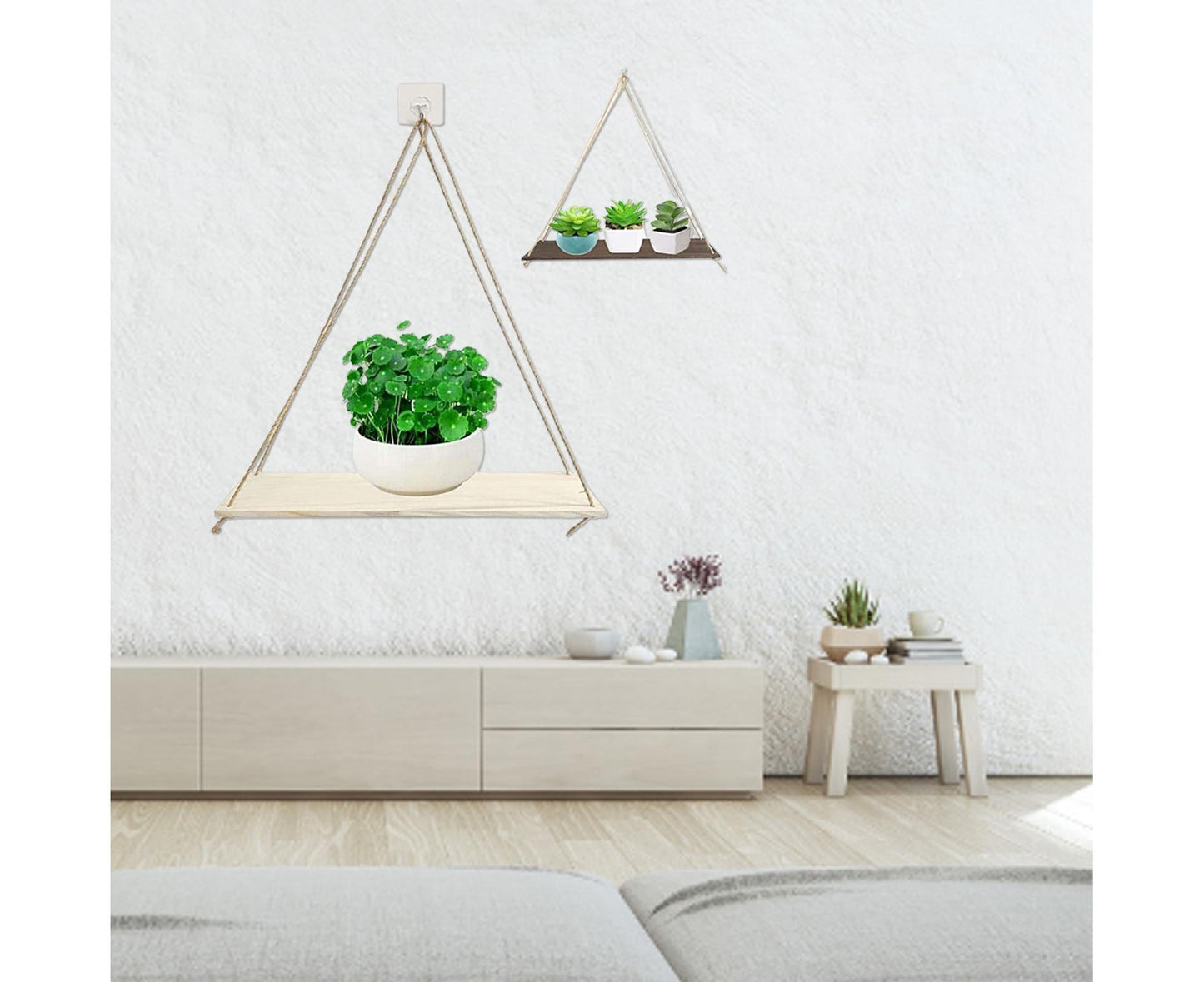Home Plant Bonsai Photos Frame Wood Window Wall Hanging Shelves Storage Rack- S V1263-JX-710