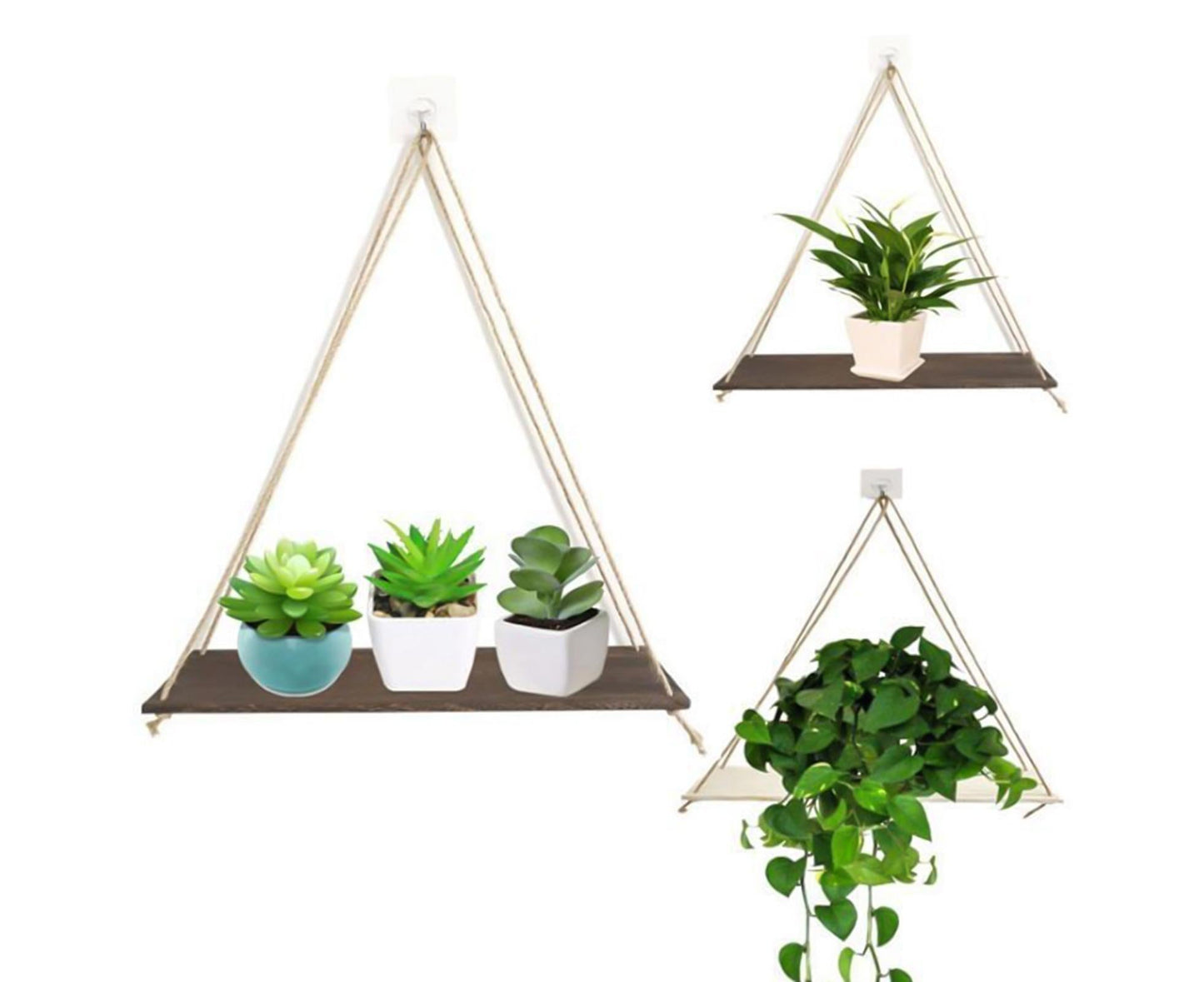 Home Plant Bonsai Photos Frame Wood Window Wall Hanging Shelves Storage Rack- S V1263-JX-710