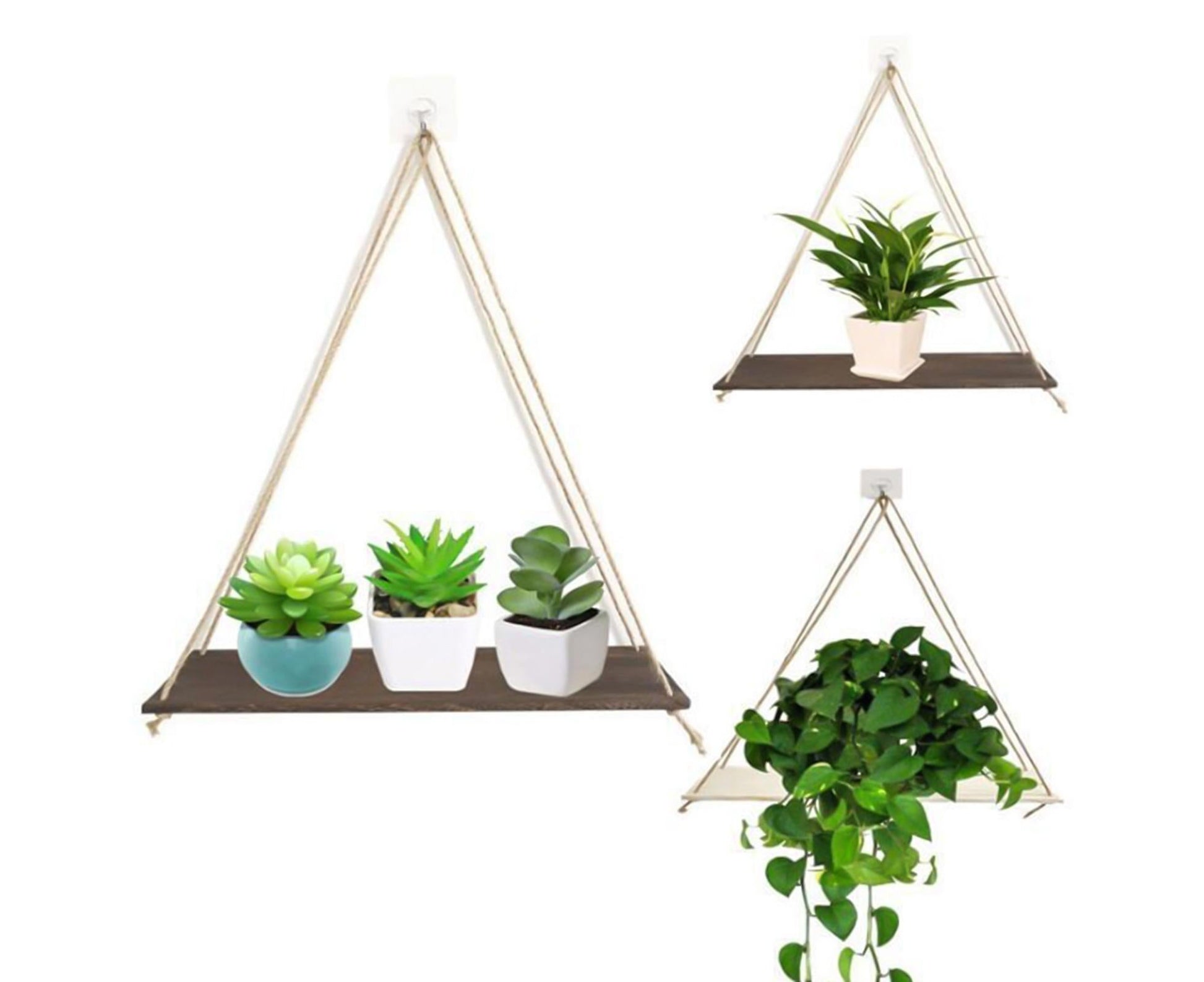 Home Plant Bonsai Photos Frame Wood Window Wall Hanging Shelves Storage Rack- S V1263-JX-710