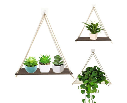 Home Plant Bonsai Photos Frame Wood Window Wall Hanging Shelves Storage Rack- S V1263-JX-710