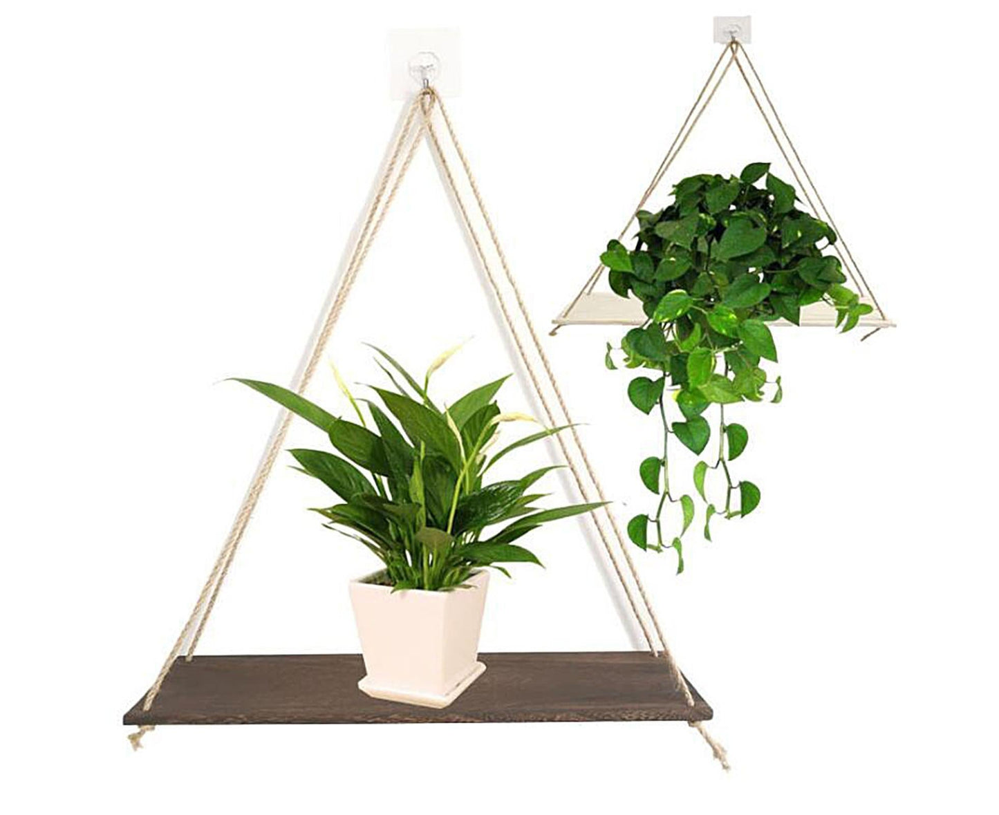 Home Plant Bonsai Photos Frame Wood Window Wall Hanging Shelves Storage Rack- S V1263-JX-710