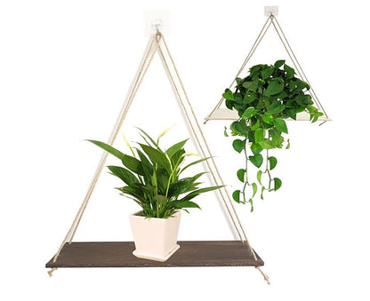 Home Plant Bonsai Photos Frame Wood Window Wall Hanging Shelves Storage Rack- S V1263-JX-710