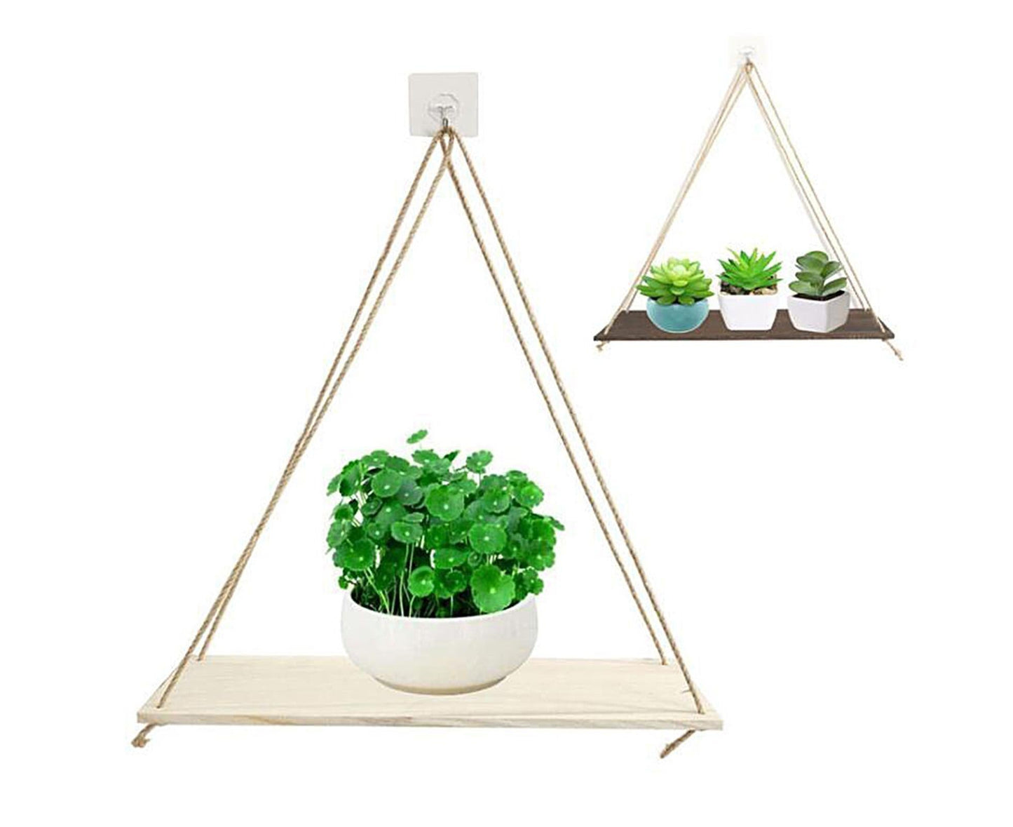Home Plant Bonsai Photos Frame Wood Window Wall Hanging Shelves Storage Rack- S V1263-JX-710