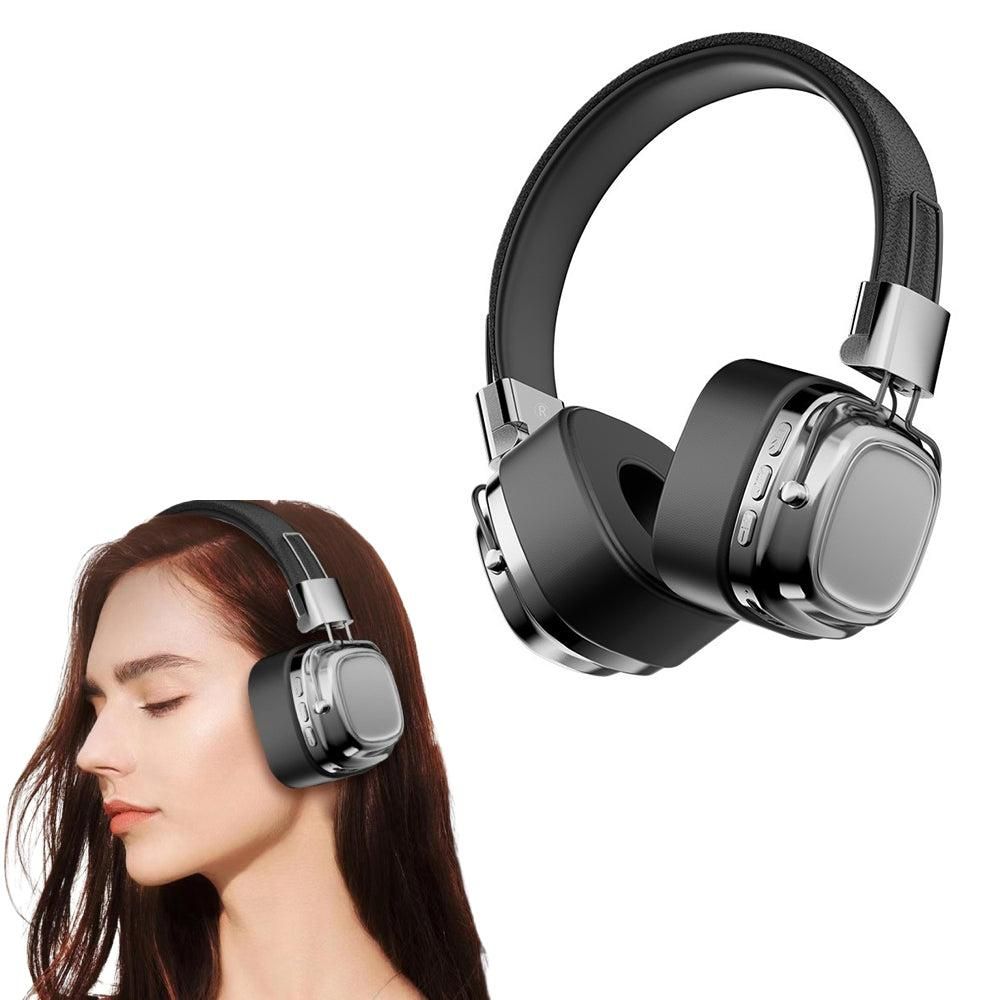 Foldable Wireless Bluetooth Headphone Classic Head-worn Stereo Headphone Silver V1263-JX-7102