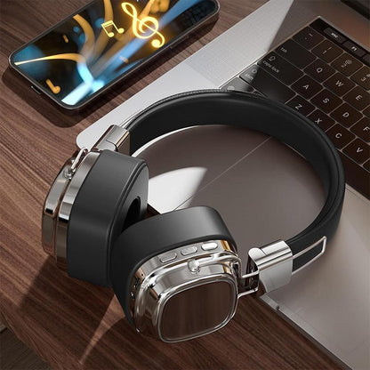 Foldable Wireless Bluetooth Headphone Classic Head-worn Stereo Headphone Silver V1263-JX-7102