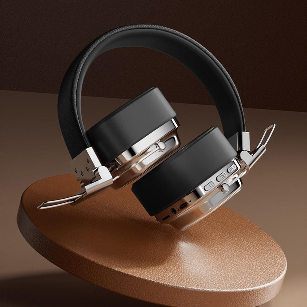 Foldable Wireless Bluetooth Headphone Classic Head-worn Stereo Headphone Silver V1263-JX-7102