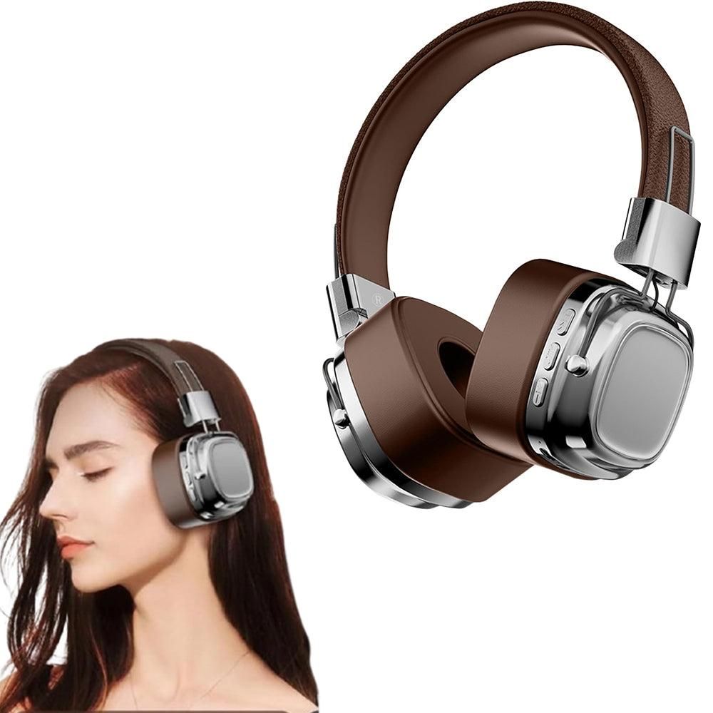 Foldable Wireless Bluetooth Headphone Classic Head-worn Stereo Headphone Silver V1263-JX-7102