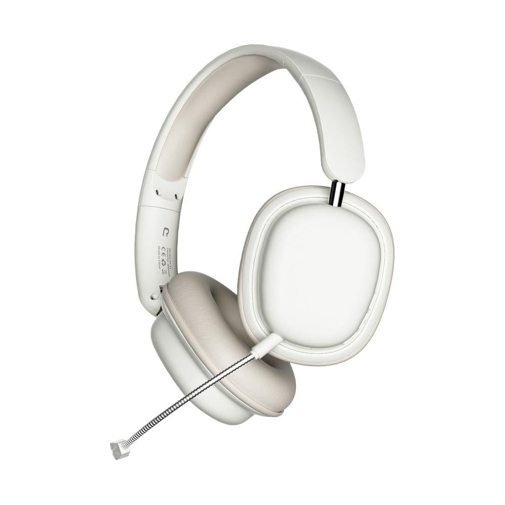 Wireless 5.3 Bluetooth Headphones Head-Worn Stereo Headset with Mic White V1263-JX-7103-2
