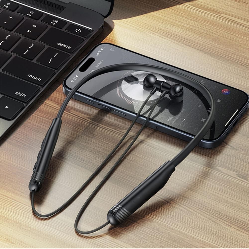 Wired Neckband Bluetooth Earphones with Playback and Dual Connection V1263-JX-7105