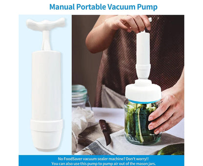 Food Storage Jar Sealing Machine - Manual Air Pump - White V1263-JX-711