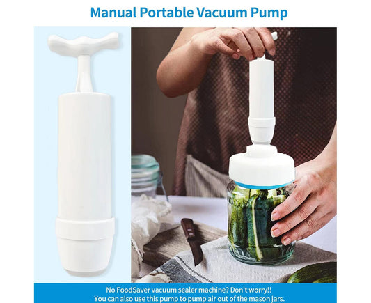 Food Storage Jar Sealing Machine - Manual Air Pump - White V1263-JX-711