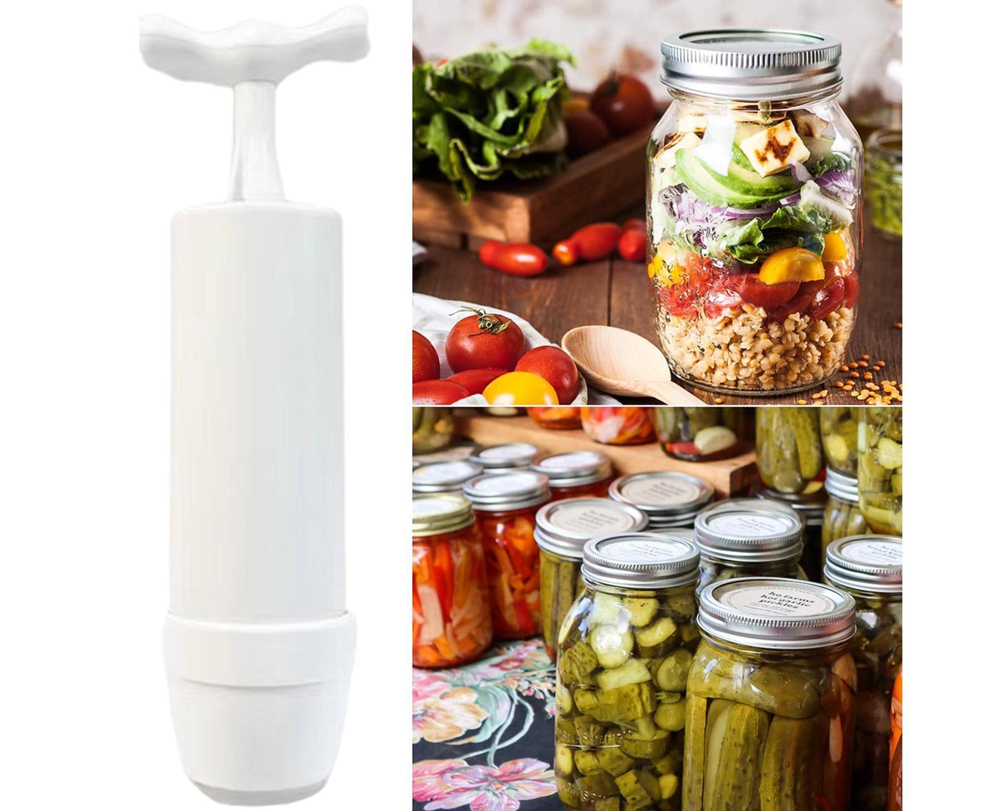 Food Storage Jar Sealing Machine - Manual Air Pump - White V1263-JX-711