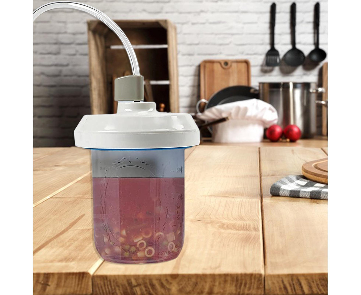 Food Storage Jar Sealing Machine - Manual Air Pump - White V1263-JX-711