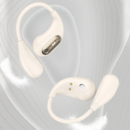 Wireless Open Ear Headphones Bluetooth 5.4 Stereo Sound Earphones with Charging Case Beige V1263-JX-7110-1