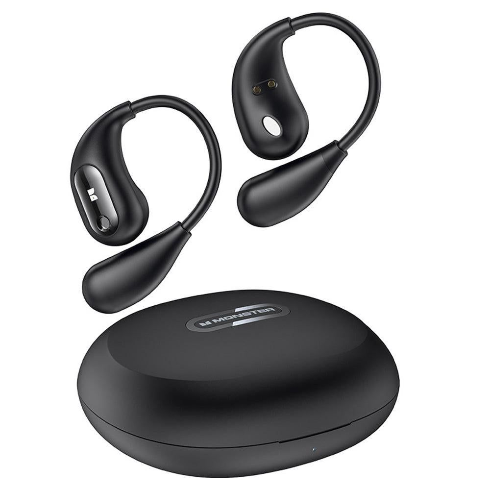 Wireless Open Ear Headphones Bluetooth 5.4 Stereo Sound Earphones with Charging Case Black V1263-JX-7110-2