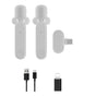 2.4G Wireless Lavalier Microphone Plug and Play Mic for Android iPhone iPad Vlog Live Stream White V1263-JX-7114